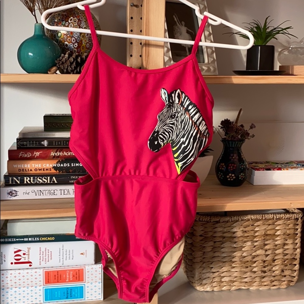 Old Navy Swimsuit Pink Zebra One Piece - Kids XL